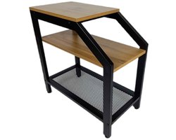 BEGRYF Bijzettafel - Rustiek Bruin - 3 Niveaus - 40x30x59,2 cm - Met Mesh Onderplank - Industrieel Design