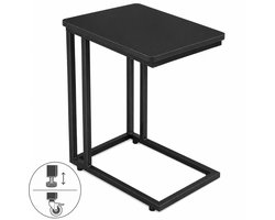 Begryf - Bijzettafel - Zwart - MDF en metaal - Verrijdbare tafel - 50 x 35 x 54 cm