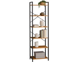 BEGRYF - Boekenkast - eikenkleur - 6 legplanken - 66x30x186 cm
