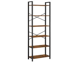 BEGRYF - Boekenkast - rustiek bruin - 6 legplanken - 66x30x186 cm