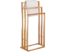 BEGRYF Handdoekrek - Bamboe - Vrijstaand - 3 Stangen - 81,5 cm Hoog - Vochtbestendig - Natuurlijk Design
