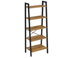 BEGRYF Industrieel - Ladderkast Boekenkast - 5 Planken - 172 cm Hoog - Elzenhout Look