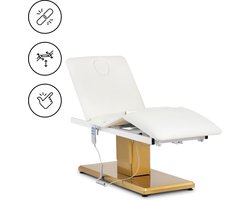 Behandelstoel - 300 W - 190 x 65 x 60 - 73 cm - 150 kg - wit / goud - physa