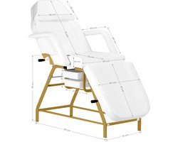 Behandelstoel wit/goud / schoonheidssaloon/ cosmetische stoel