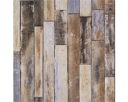 Behang 42504-20 Collage hout bruin/grijs