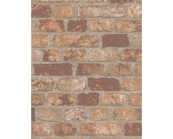 Behang bakstenenmuur - Behang - Wandbekleding - Wanddecoratie - Vliesbehang - Assorti 2022-2024 - 0,53 x 10,05 M.