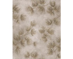 Behang - Berenklauw Takjes - Natuurlijk - Grijs Bruin Taupe - Luxe Reliëf - Vliesbehang - Japandi - Woonkamer Slaapkamer - 0,53 x 10,05 M - Whisper