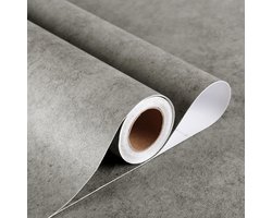 Behang, beton, industriële plakfolie, betonlook, grijs, 90 x 400 cm, wandfolie, zelfklevend, woonkamer, wandbehang, slaapkamer, behang, badkamer, folie voor meubels, keuken
