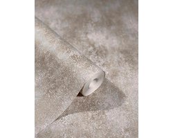 Behang brons betonlook - Voor woonkamer en keuken - 10,05m x 0,53m - Vliesbehang