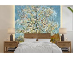 Behang - Fotobehang Bloeiende perzikboom - Vincent van Gogh - Breedte 220 cm x hoogte 220 cm