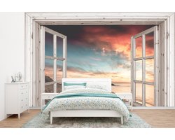 Behang - Fotobehang Doorkijk - Strand - Zee - Breedte 295 cm x hoogte 220 cm