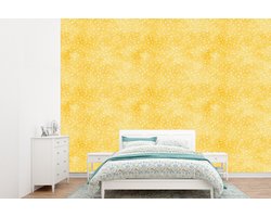 Behang - Fotobehang Frans - Citroen - Strepen - Wit - Geel - Breedte 360 cm x hoogte 260 cm