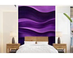 Behang - Fotobehang Golven - Abstract - Paars - Breedte 160 cm x hoogte 220 cm