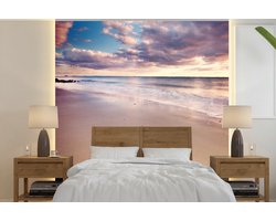 Behang - Fotobehang Hart op het strand in Nederland - Breedte 300 cm x hoogte 300 cm
