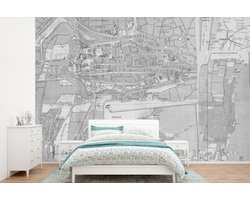 Behang - Fotobehang Kaart - Vintage - Alkmaar - Breedte 390 cm x hoogte 260 cm