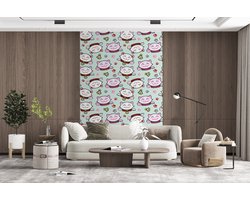 Behang - Fotobehang Kat - Huisdieren - Patroon - Breedte 180 cm x hoogte 280 cm
