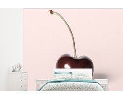 Behang - Fotobehang Kers - Fruit - Rood - Stilleven - Breedte 300 cm x hoogte 240 cm - Behangpapier