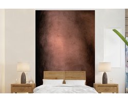 Behang - Fotobehang Koperen structuur in het donker - Breedte 195 cm x hoogte 300 cm