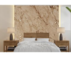 Behang - Fotobehang Marmer - Bruin - Luxe - Breedte 280 cm x hoogte 280 cm