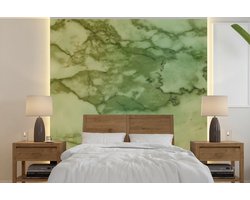 Behang - Fotobehang Marmer - Kalk - Groen - Breedte 280 cm x hoogte 280 cm