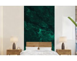 Behang - Fotobehang Marmer - Kalk - Groen - Structuur - Marmerlook - Breedte 120 cm x hoogte 240 cm