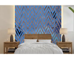 Behang - Fotobehang Marmer - Koper - Grijs - Wit - Breedte 260 cm x hoogte 260 cm