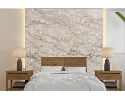 Behang - Fotobehang Marmer - Steen - Bruin - Breedte 260 cm x hoogte 260 cm