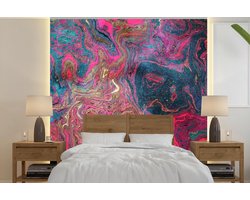 Behang - Fotobehang Marmer - Verf - Vormen - Breedte 260 cm x hoogte 260 cm