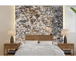 Behang - Fotobehang Muur - Stenen - Middeleeuwen - Breedte 240 cm x hoogte 240 cm