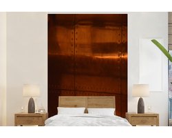 Behang - Fotobehang Platen met een koperen structuur - Breedte 160 cm x hoogte 240 cm