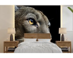 Behang - Fotobehang Poema - Ogen - Zwart - Breedte 220 cm x hoogte 220 cm