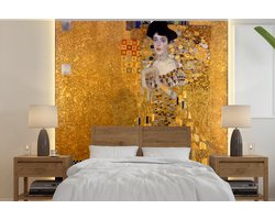 Behang - Fotobehang Portret van Adèle Bloch-Bauer I - Schilderij van Gustav Klimt - Breedte 240 cm x hoogte 240 cm