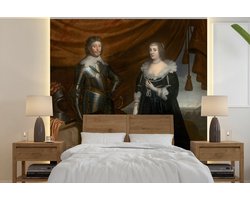 Behang - Fotobehang Prince Frederik Hendrik and his wife Amalia van Solms - Gerrit van Honthorst - Breedte 280 cm x hoogte 280 cm