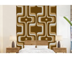 Behang - Fotobehang Retro - Design - Bruin - Breedte 210 cm x hoogte 260 cm
