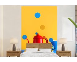 Behang - Fotobehang Stilleven - Koffiekan - Theemok - Breedte 195 cm x hoogte 300 cm