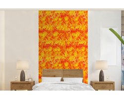 Behang - Fotobehang Verf - Oranje - Geel - Breedte 120 cm x hoogte 240 cm