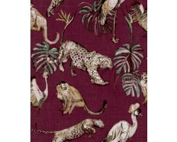 Behang jungle dieren - Behang - Muurdecoratie - Wallpaper - Vliesbehang - Zero - 0,53 x 10,05 M.