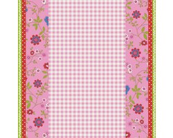 Behang – Kinderbehang – Ruitjes en Bloemen – Roze Wit – Landelijk – Retro – Meisjeskamer – Babykamer – 0,53 x 10,05 M – Bluuming Affairs