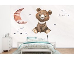 Behang kinderkamer - Fotobehang Spreuken - Be kind - Kinderen - Teddybeer - Waterverf - Breedte 330 cm x hoogte 220 cm - Kinderbehang