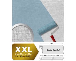 Behang linnen look vliesbehang EDEM 350-60 structuur behang overschilderbaar reliëfbehang XXL-behang wit | 26,50 m2