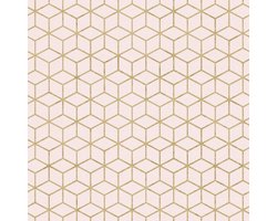 Behang met 3D kubus effect - Behang - Muurdecoratie - Wanddecoratie - Vliesbehang - Zero - 0,53 x 10,05 M.