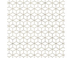 Behang met 3D kubus effect - Behang - Wandbekleding - Wanddecoratie - Vliesbehang - Zero - 0,53 x 10,05 M.