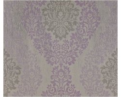 Behang ornament lila/wit - 293059
