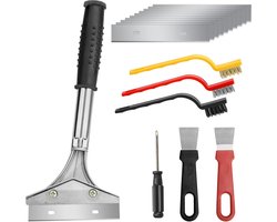 Behang Schraper Tool Set - Efficiënt Verwijderen van Behang - Inclusief 10 Bladen, 2 Kleine Schrapers, 3 Kachel Borstels en 1 Schroevendraaier - Heavy Duty Verf Schraper - Muur Papier Verwijderaar