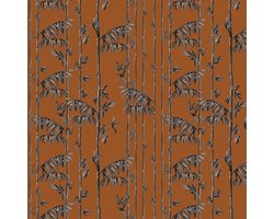 Behang staal Bamboo Leaves roest