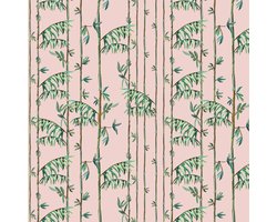 Behang staal Bamboo Leaves roze