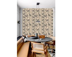 Behang staal Bamboo Leaves zand