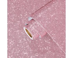 Behang voor slaapkamer 40 cm x 800 cm zelfklevende vinyl wrap voor meubels dressoir dikke glitter kleverige achterkant plastic rol effen roze schil en stok woonkamer behang