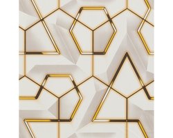 Behang – Zelfklevend wit marmer behang met geometrische patronen – Waterdicht – Voor werkblad, keuken, badkamer, woonkamer en tafeldecoratie – 0,45 x 10 m