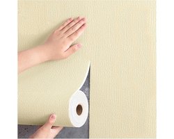 Behang - Zelfklevende Plafondpanelen - Muurstickers - 10m x 50cm - Waterdichte Schuimtegels met Aluminiumfolie - 2,5 mm Dik- 1 rol - Geel